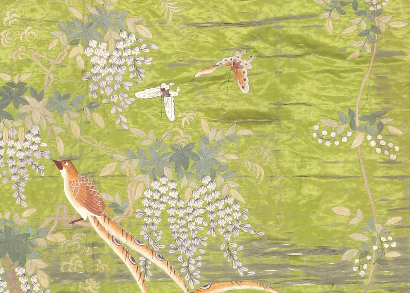 Semi Antique Cantonese Silk Embrodery - 4'5" x 4'8"