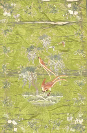 Semi Antique Cantonese Silk Embrodery - 4'5" x 4'8"