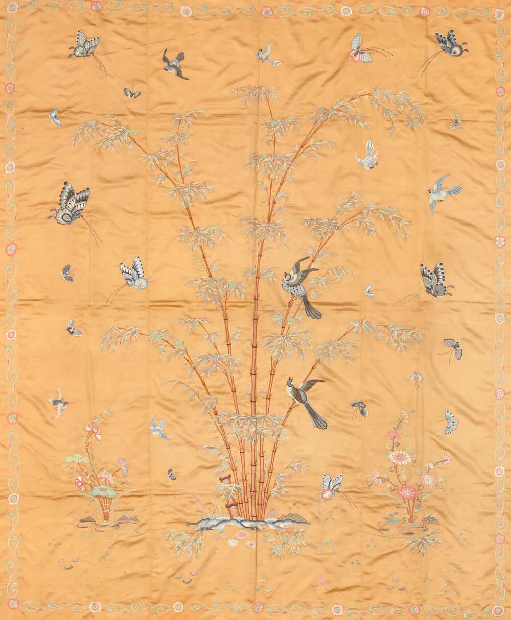 Semi Antique Cantonese Silk Embrodery - 7' x 8'