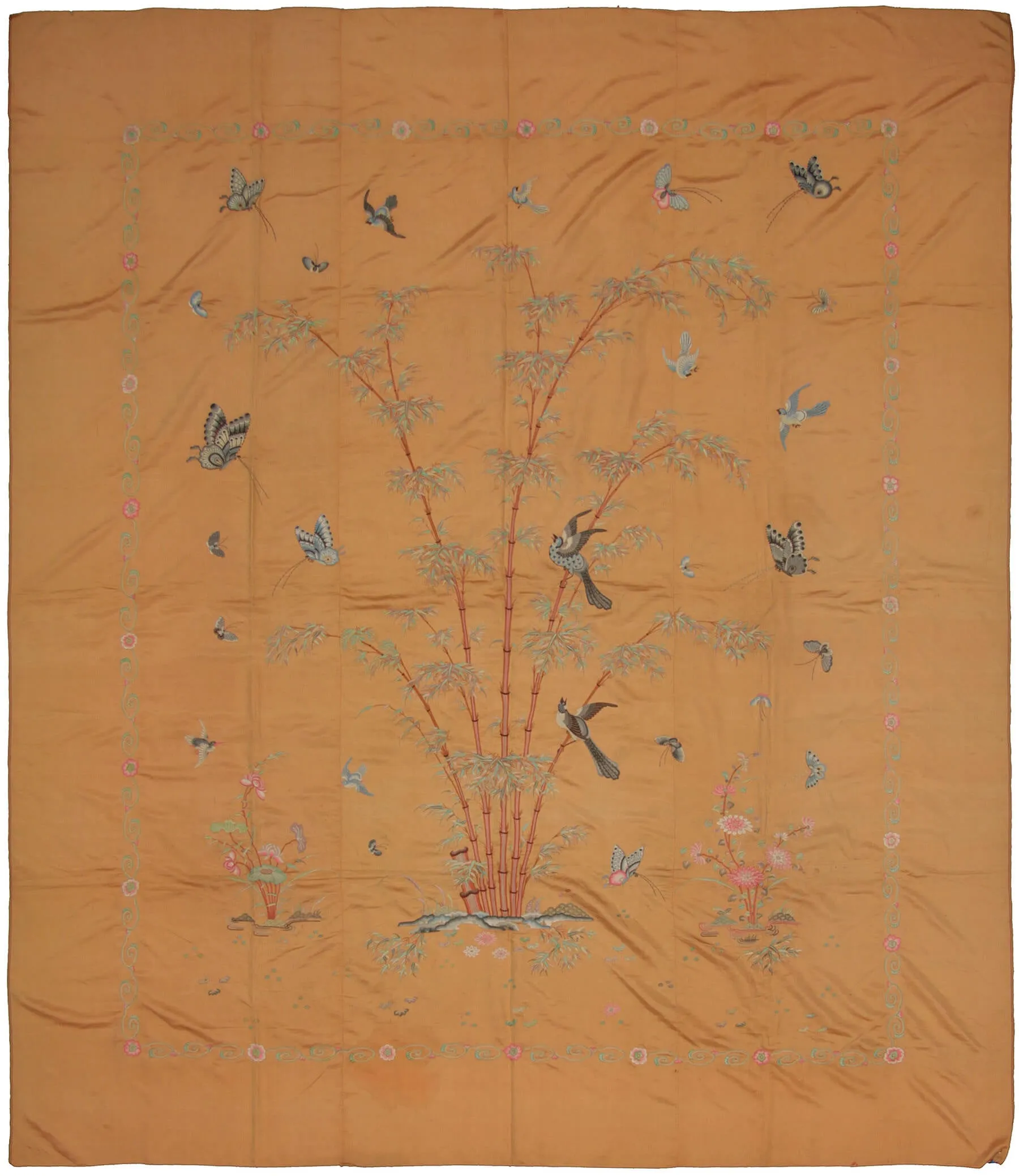 Semi Antique Cantonese Silk Embrodery - 7' x 8'