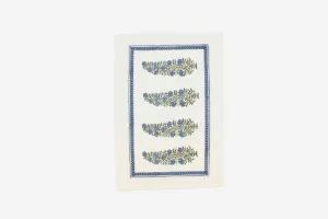 Set of Table mats and Napkins White with Blue Motif