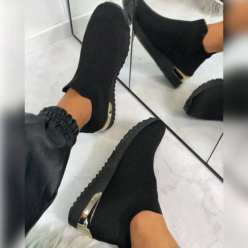 Shirem Elastic Slip-on Flat Shoes