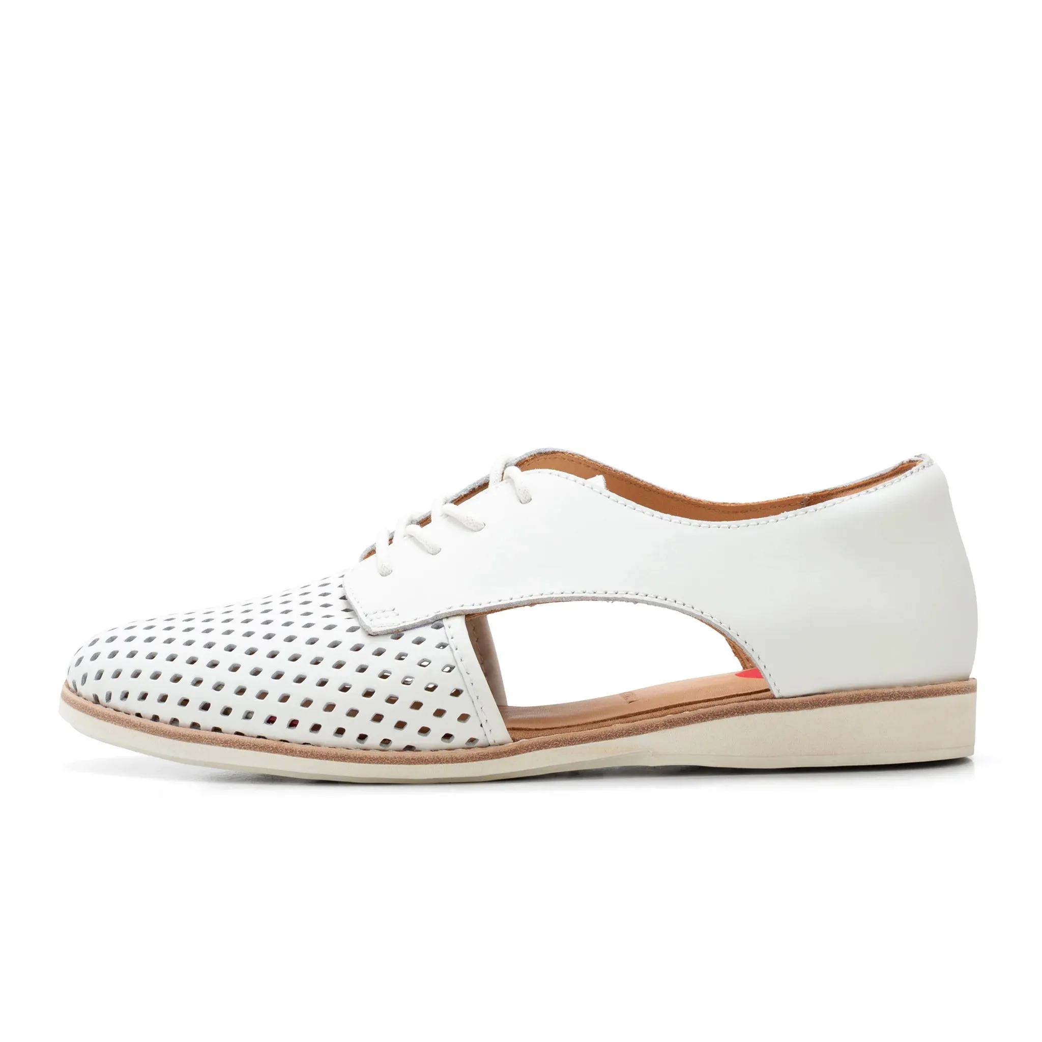 Side Cut Punch Shoe - White