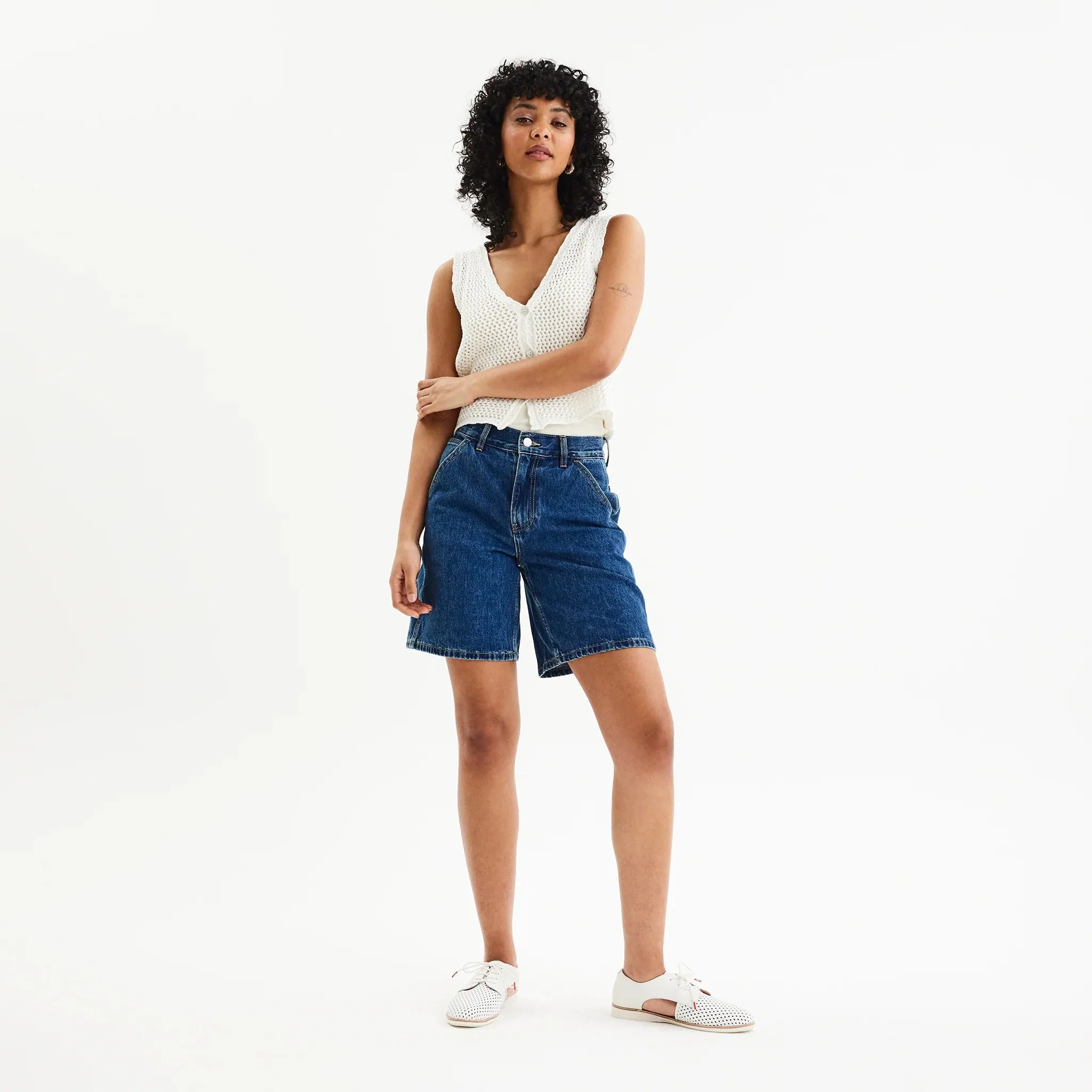 Side Cut Punch Shoe - White