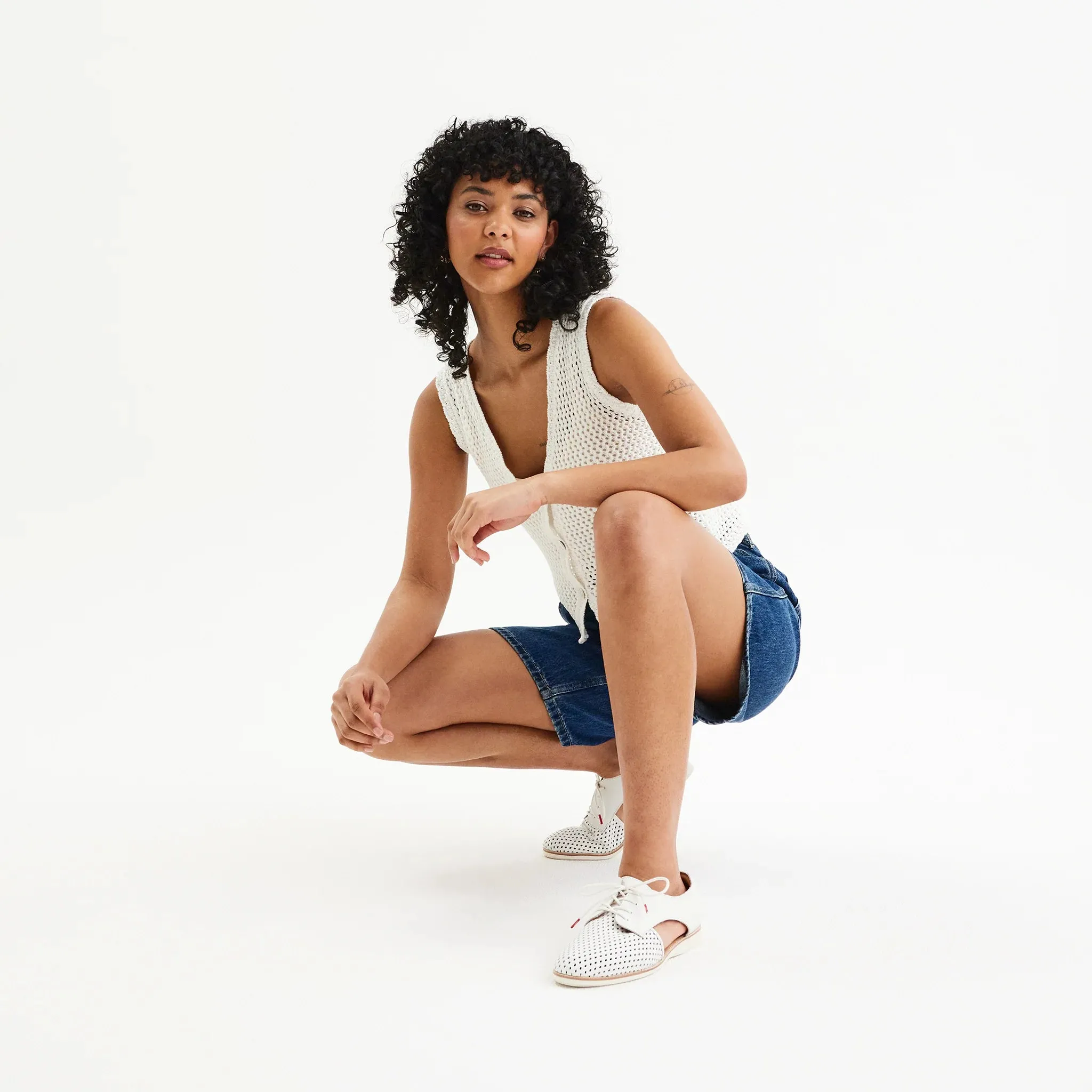 Side Cut Punch Shoe - White