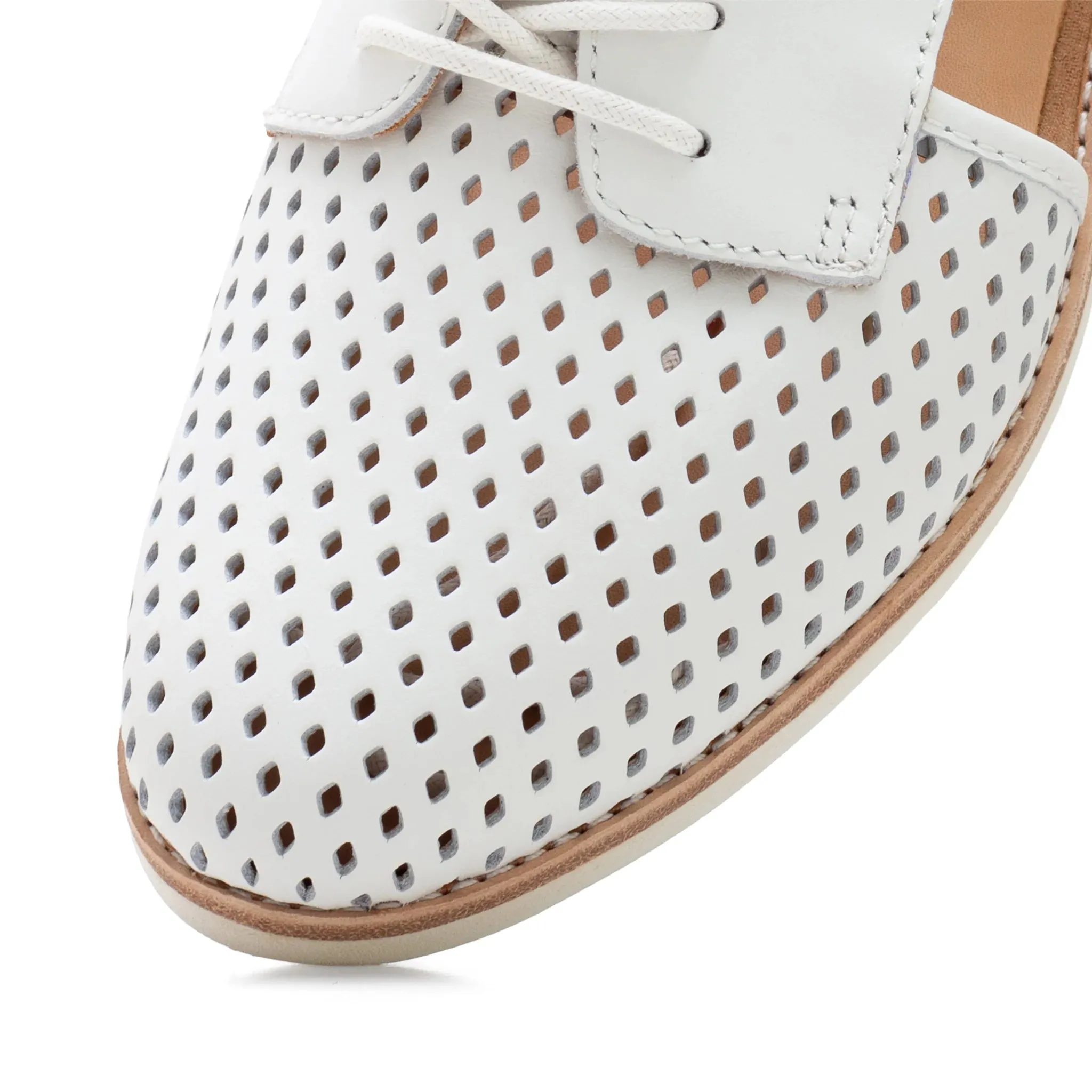 Side Cut Punch Shoe - White