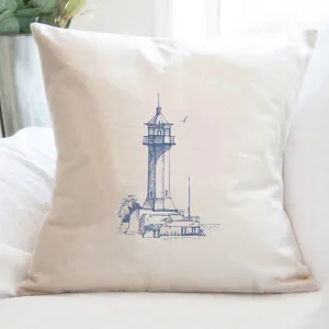 Sketched Lighthouse (Angular) - Square Canvas Pillow