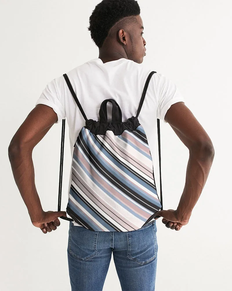 Soft Beach Stripe Canvas Drawstring Bag