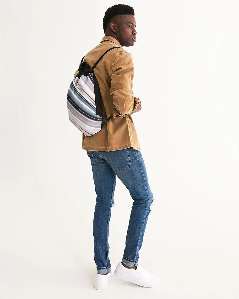 Soft Beach Stripe Canvas Drawstring Bag