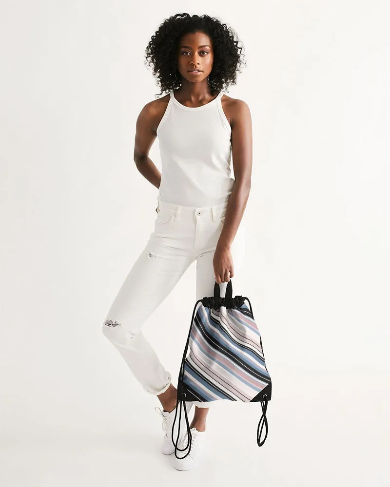 Soft Beach Stripe Canvas Drawstring Bag