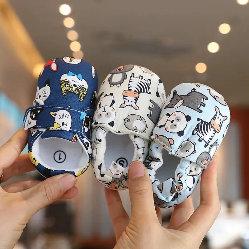Soft Cotton Anti-Slip Baby Shoes for Prewalkers | Cute Cartoon Design