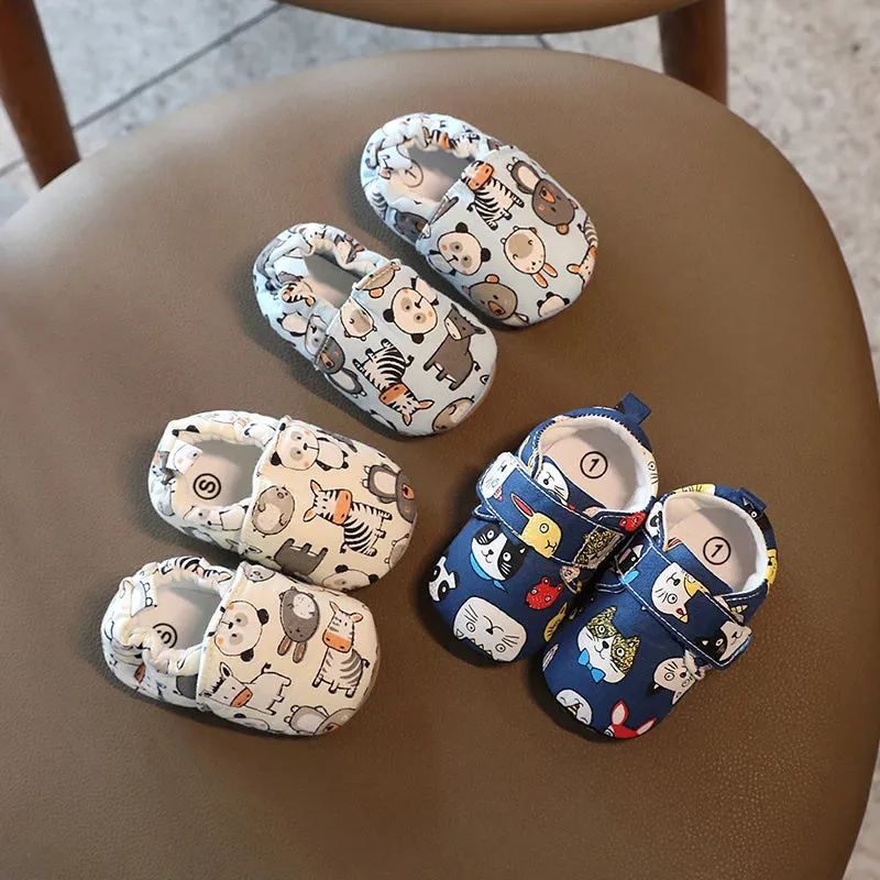 Soft Cotton Anti-Slip Baby Shoes for Prewalkers | Cute Cartoon Design
