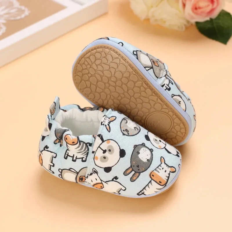 Soft Cotton Anti-Slip Baby Shoes for Prewalkers | Cute Cartoon Design
