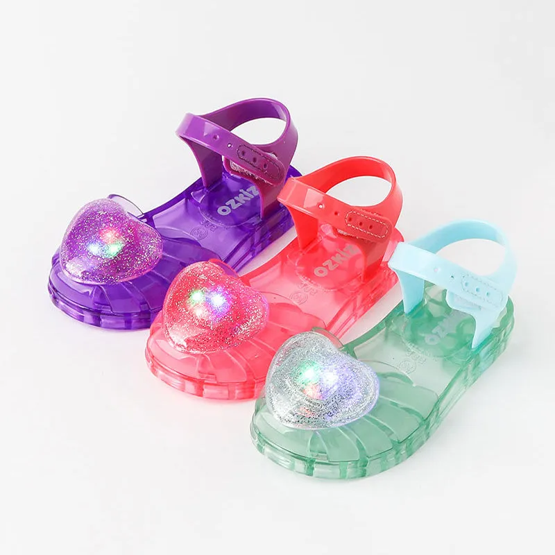Sparkle Heart Jelly LED Sandals (3 Colours) 2305OZ30