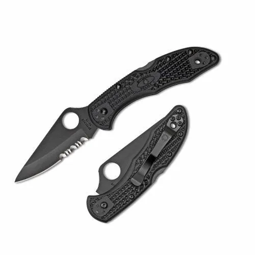 Spyderco Delica 4 Lightweight Black Combo Knife