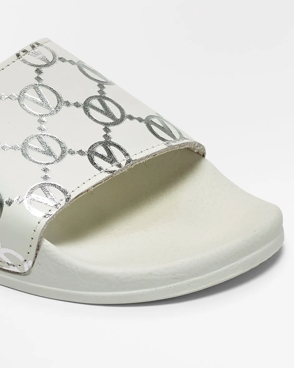 SS22 - Women's Pool Slippers - Kali - White Silver