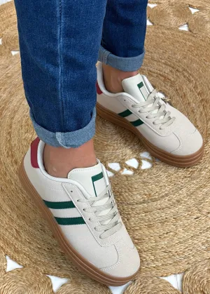 Stefany Beige Suede Sneakers
