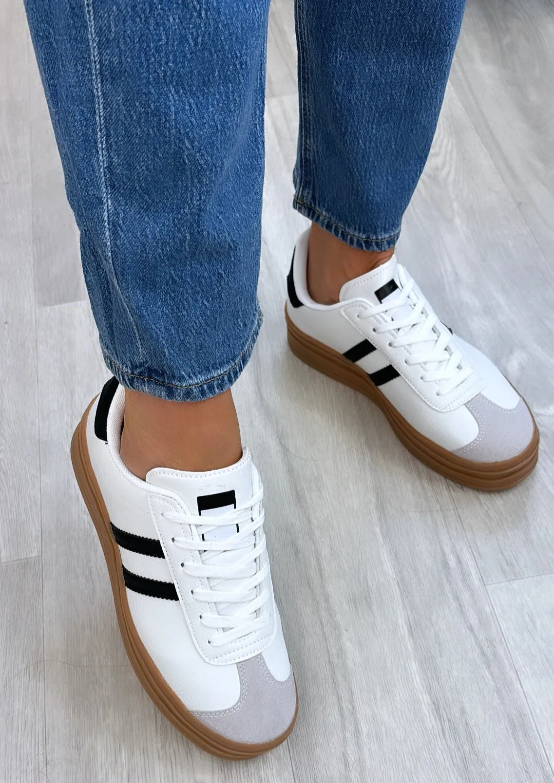 Stefany White Suede Sneakers