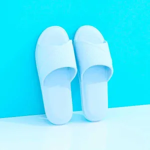 Stylish stripes bathroom slippers for ladies (Blue, 37/38)