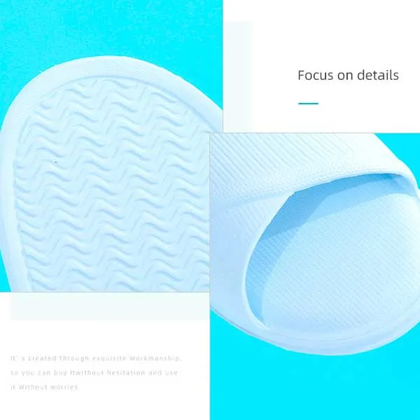 Stylish stripes bathroom slippers for ladies (Blue, 37/38)