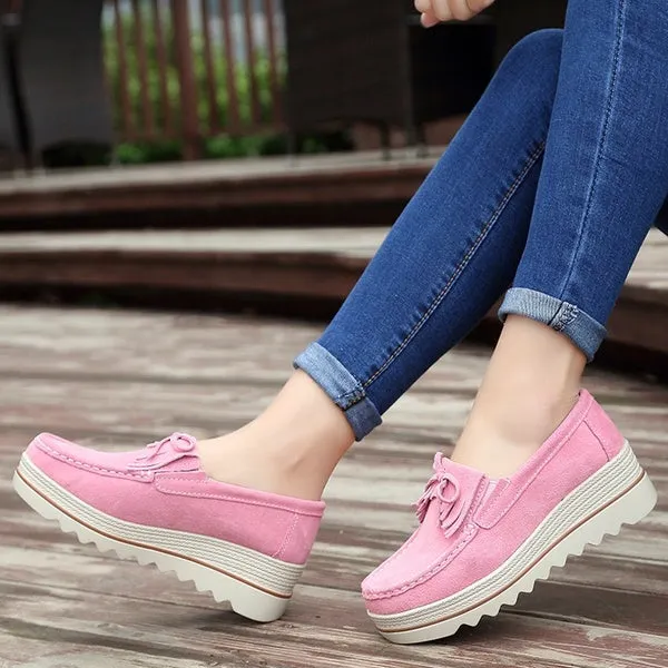 Suede Winter Warm Flats Swing Wedges Chaussure Femme Woman Platform Shoes