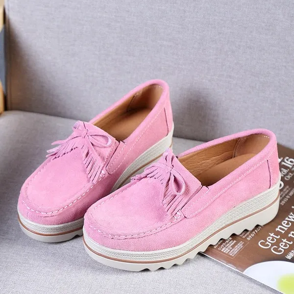 Suede Winter Warm Flats Swing Wedges Chaussure Femme Woman Platform Shoes