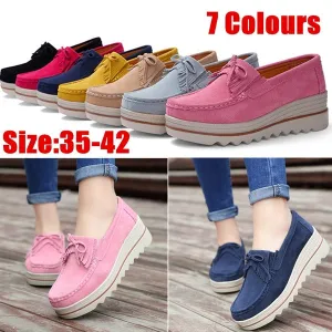 Suede Winter Warm Flats Swing Wedges Chaussure Femme Woman Platform Shoes