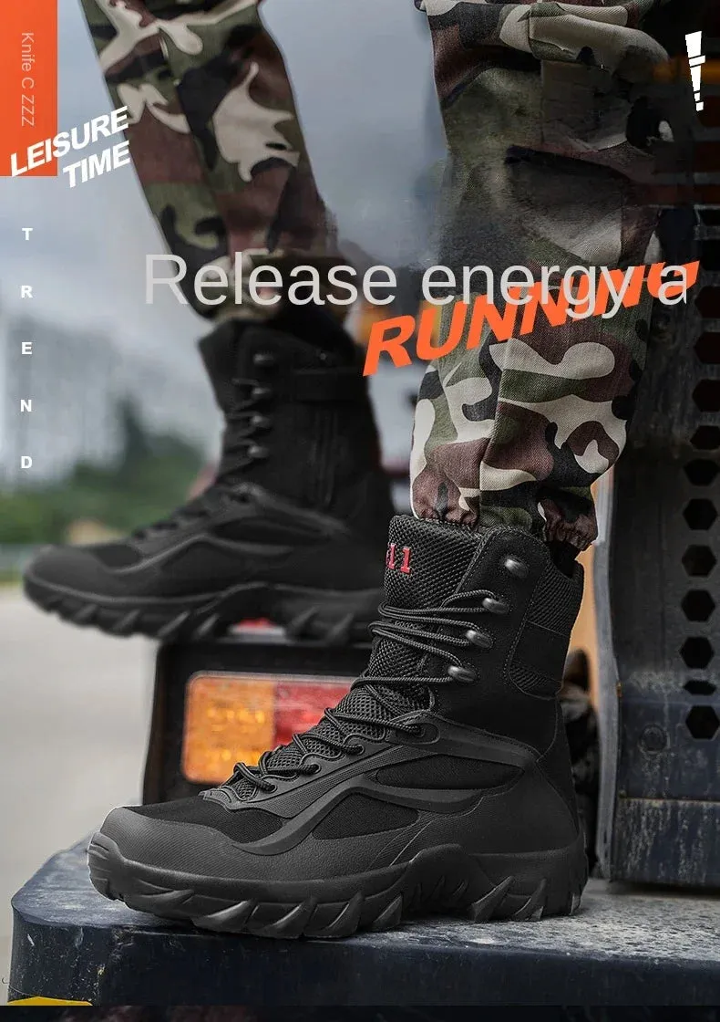 Tactical Boots - Special Forces Field Man Boot, Lightweight, Outdoor, Non-Slip Men Shoes