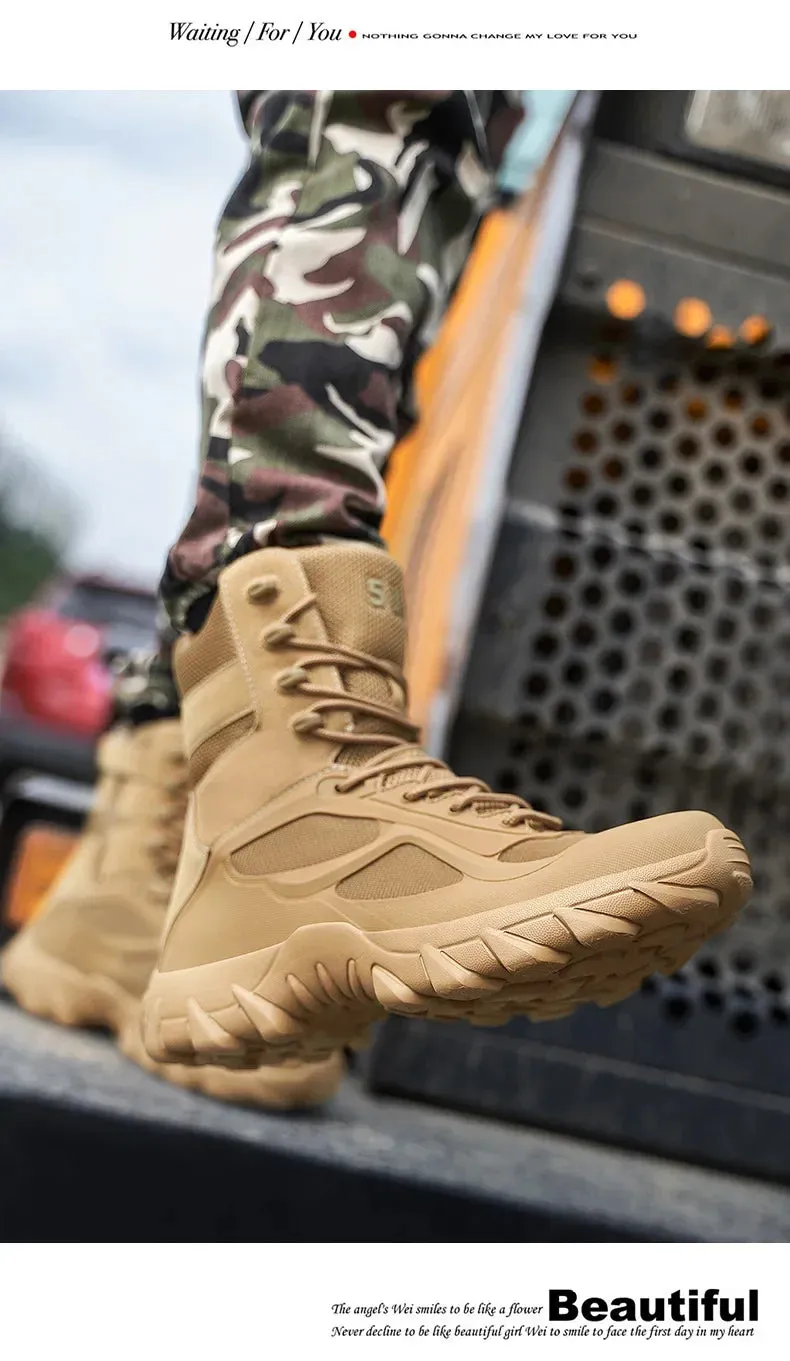 Tactical Boots - Special Forces Field Man Boot, Lightweight, Outdoor, Non-Slip Men Shoes