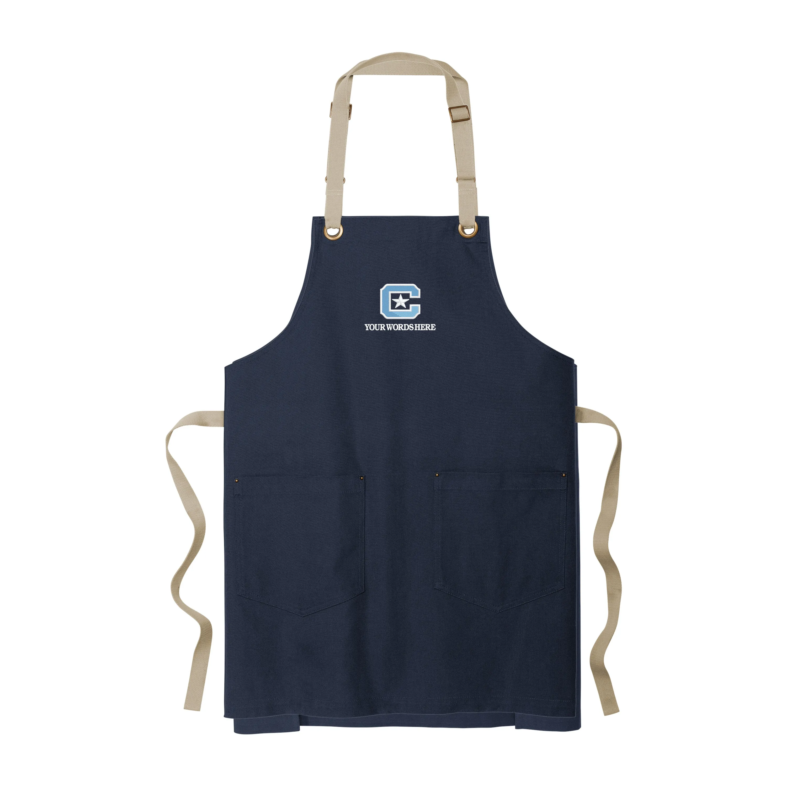 The Citadel, Customizable (Your Words), C Star, Embroidered, Port Authority® Canvas Full-Length Two-Pocket Apron