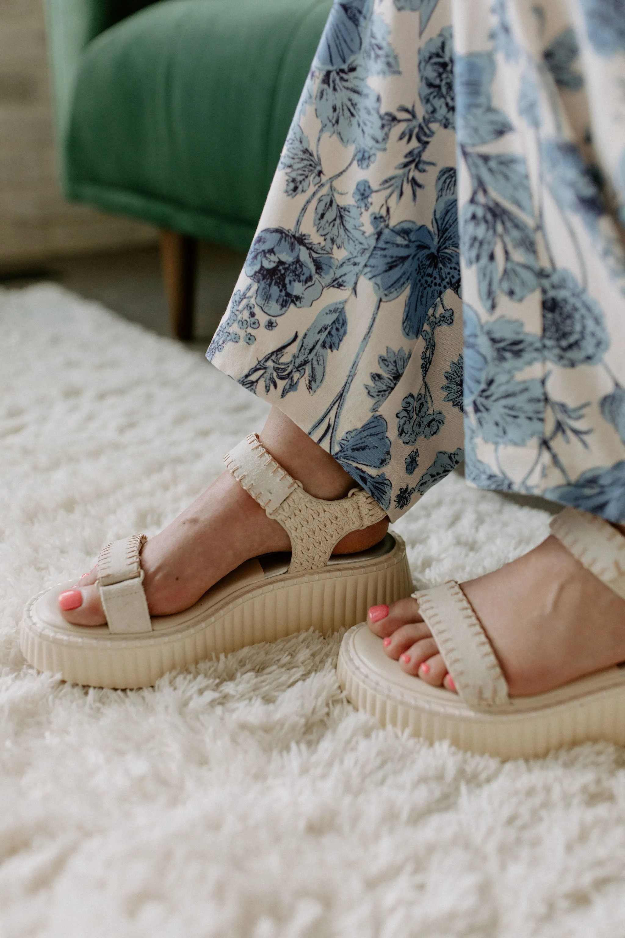The Debra Sandals by Dolce Vita - Ivory Knit Suede