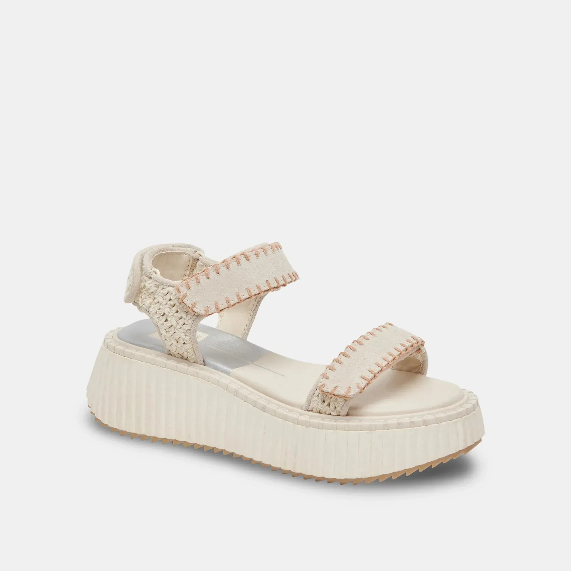 The Debra Sandals by Dolce Vita - Ivory Knit Suede