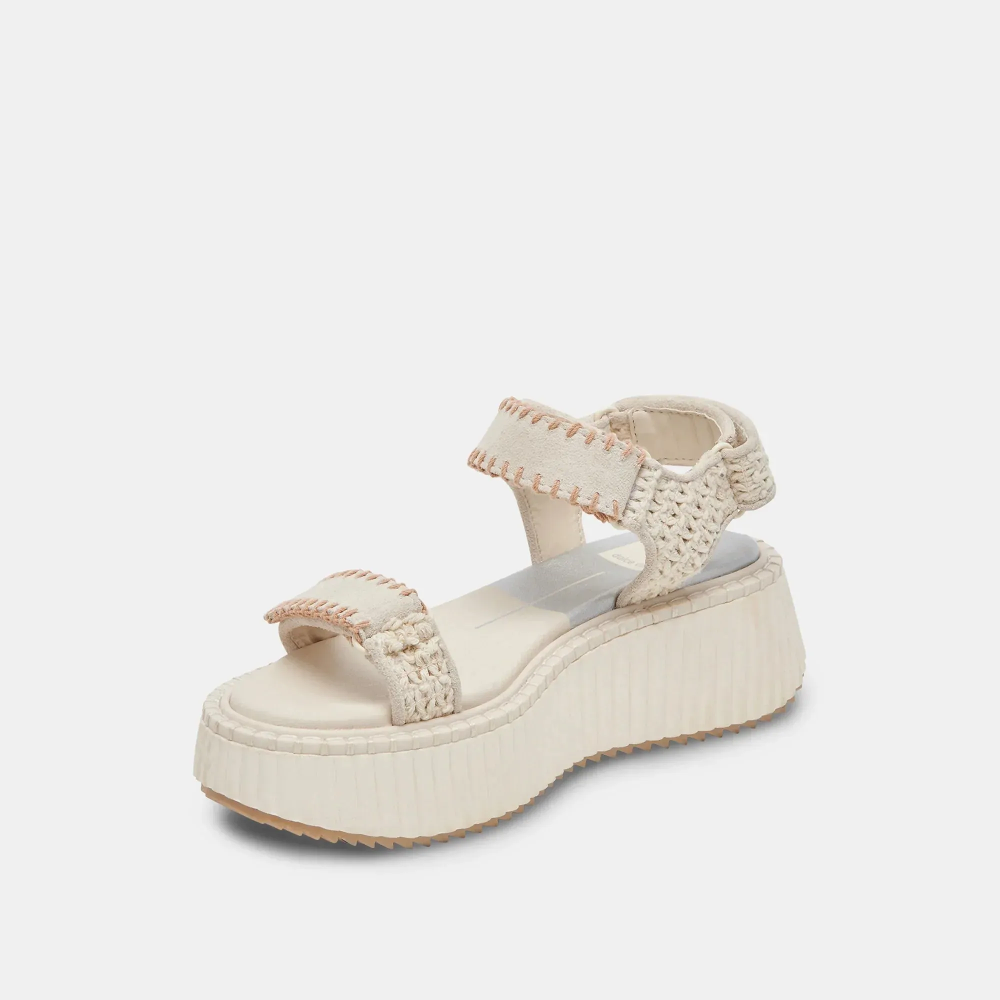 The Debra Sandals by Dolce Vita - Ivory Knit Suede