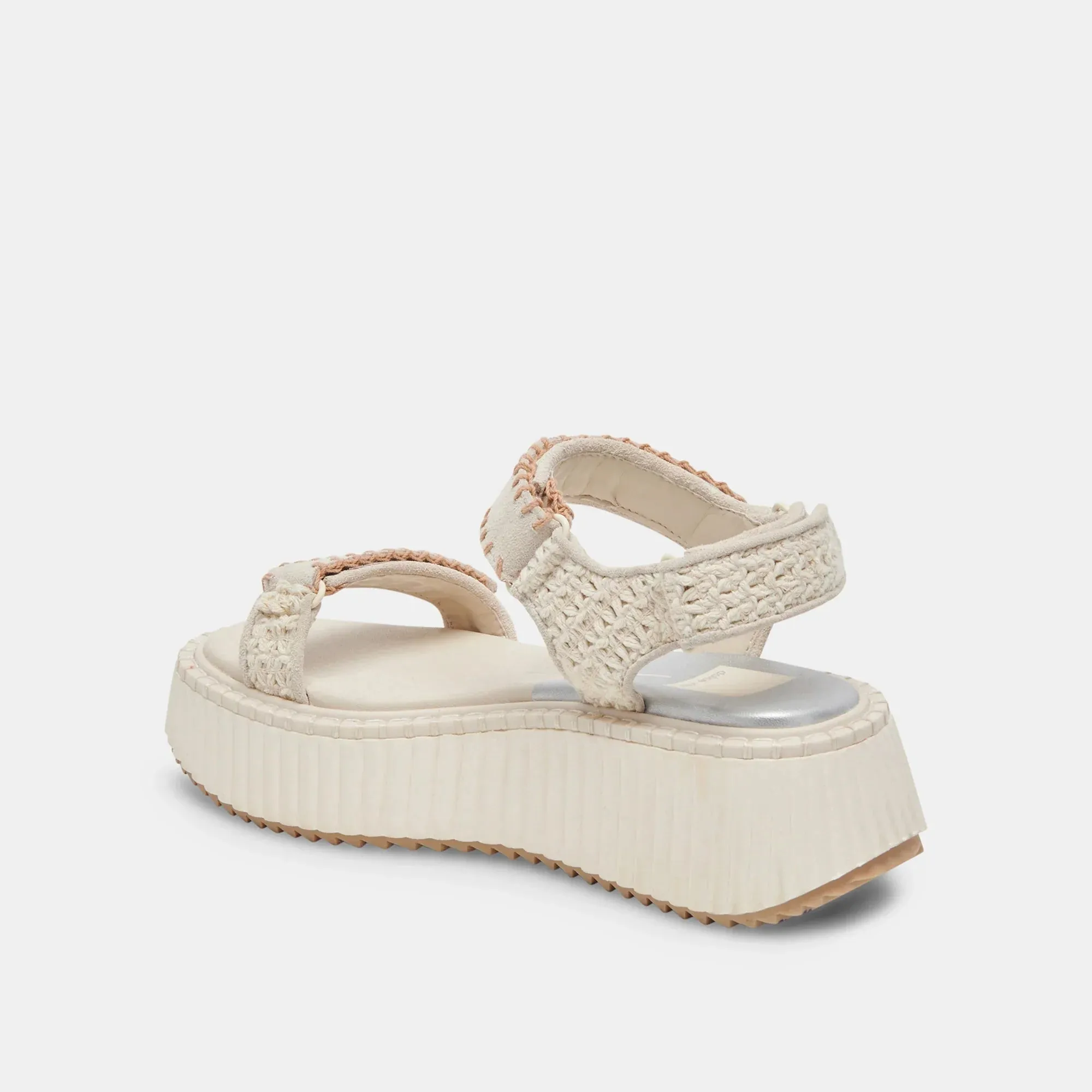 The Debra Sandals by Dolce Vita - Ivory Knit Suede