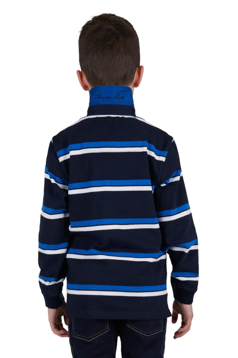 Thomas Cook Boys (Kids) Pioneer Stripe Rugby - Navy/Royal