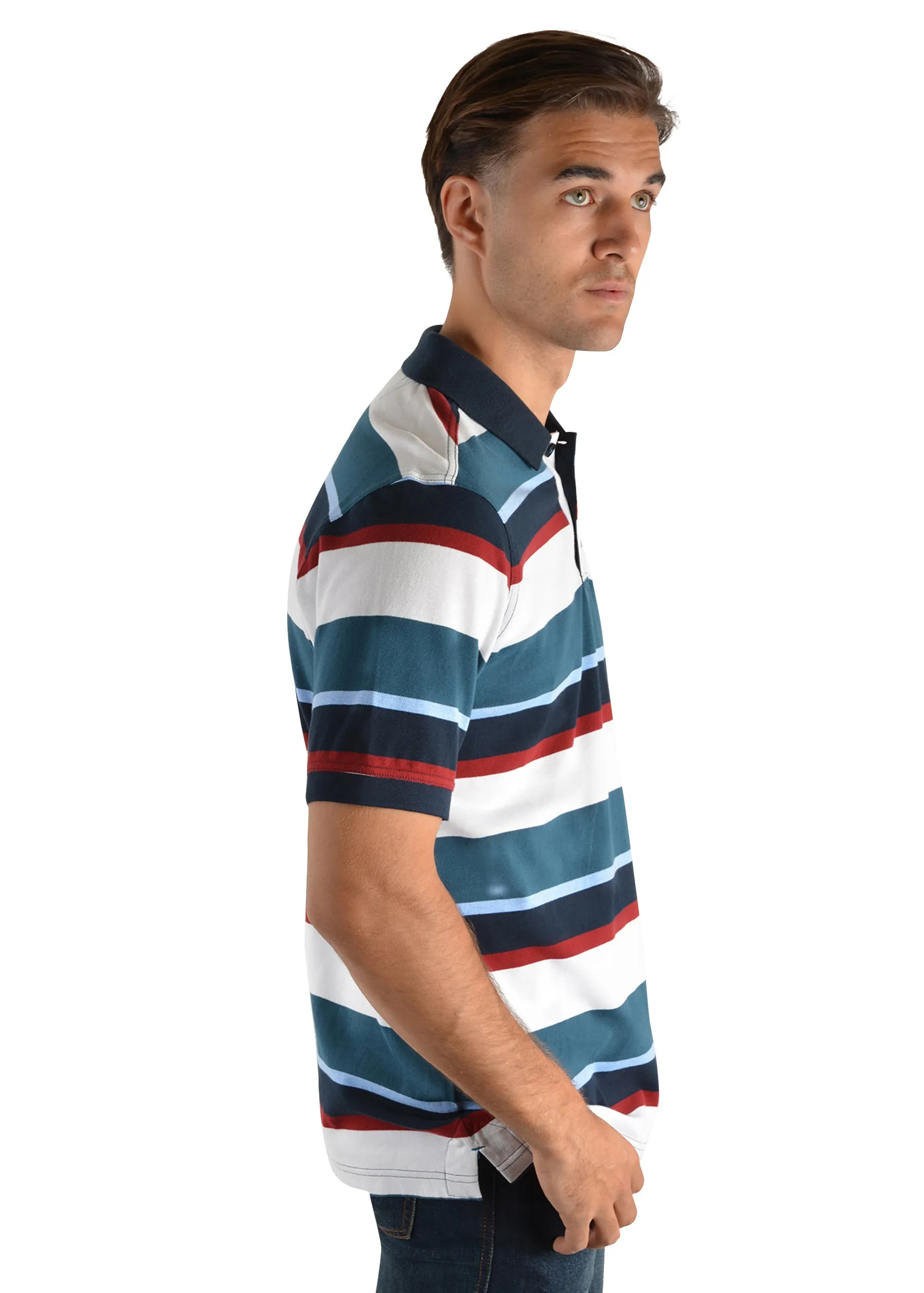 Thomas Cook Men's Hunter Short Sleeve Polo - Navy/Ocean