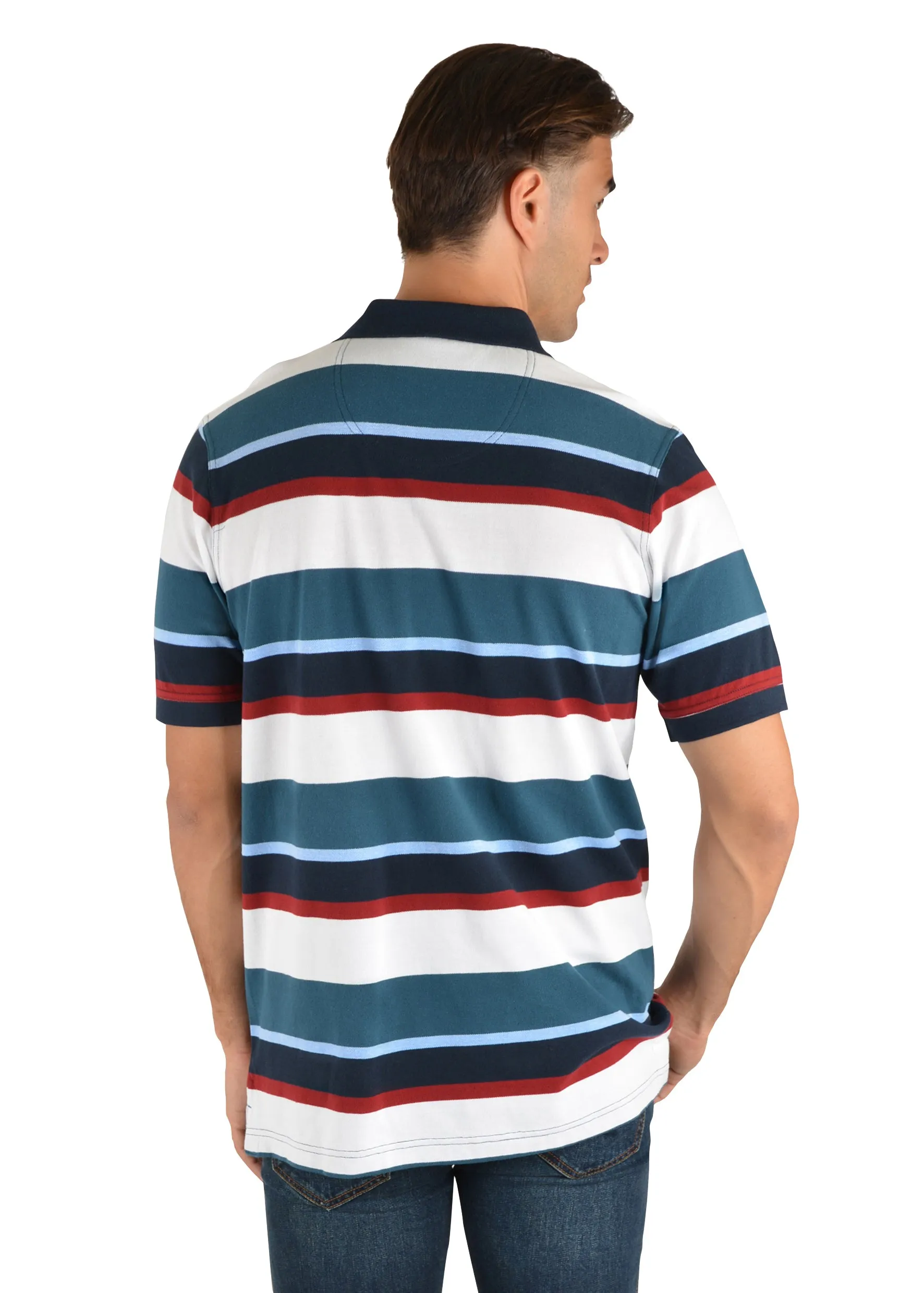 Thomas Cook Men's Hunter Short Sleeve Polo - Navy/Ocean