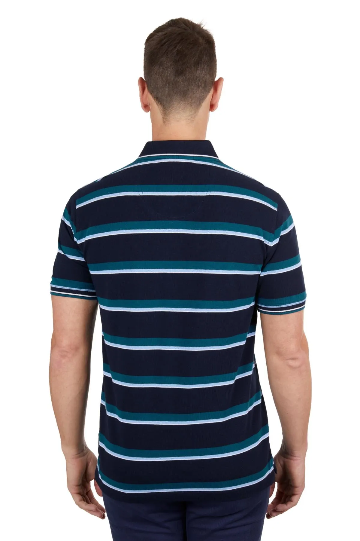 Thomas Cook Mens Nolan Tailored Short Sleeve Polo - Navy/Ocean