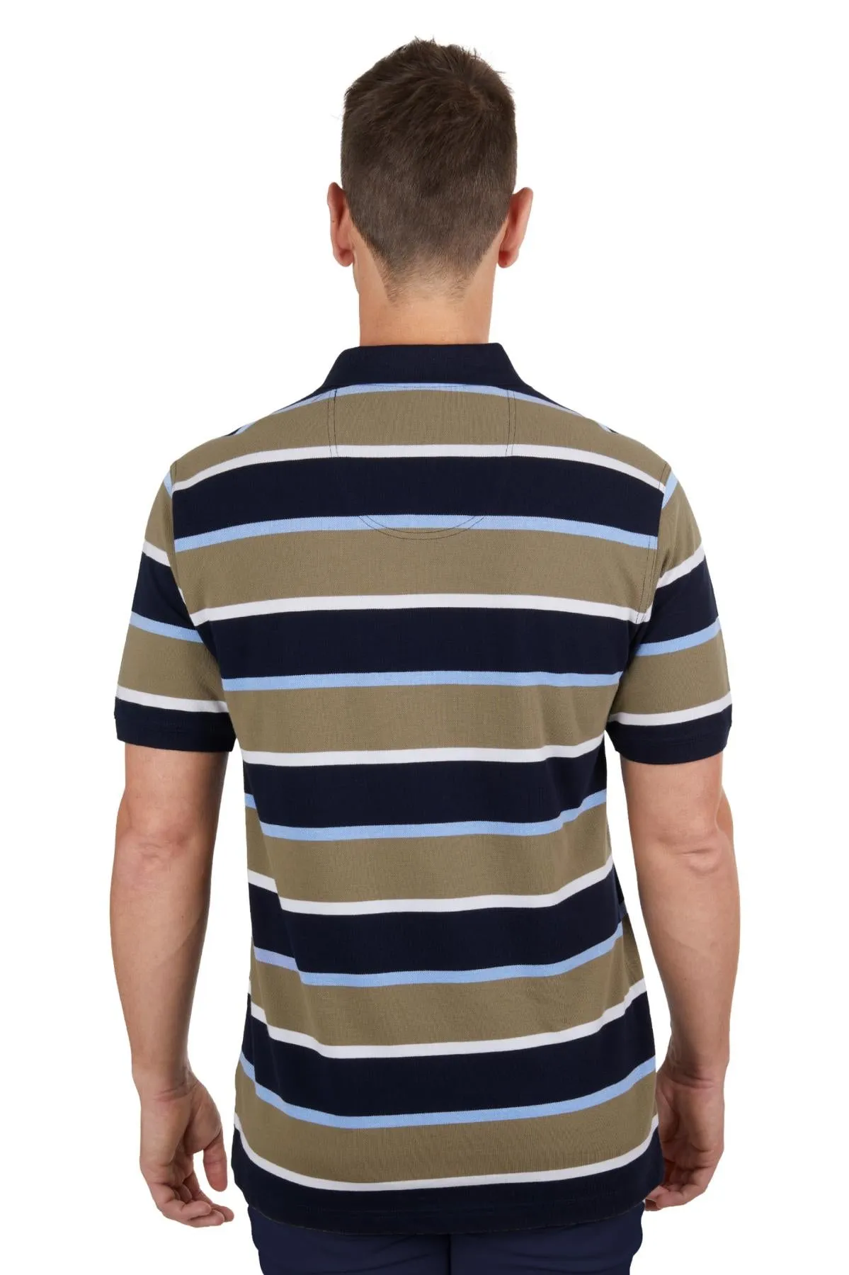 Thomas Cook Mens Troy 1-Pocket Short Sleeve Polo - Navy/Tan