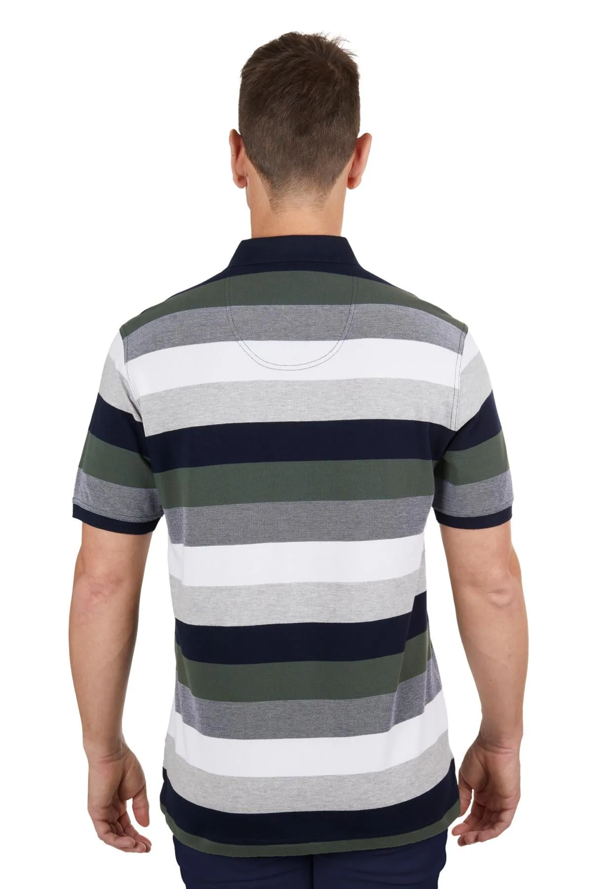 Thomas Cook Mens Zak 1-Pocket Short Sleeve Polo - Dark Green/Navy