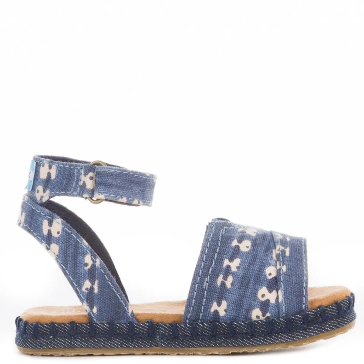 Toms for Toddlers: Navy Batik Stripe Malea Sandal