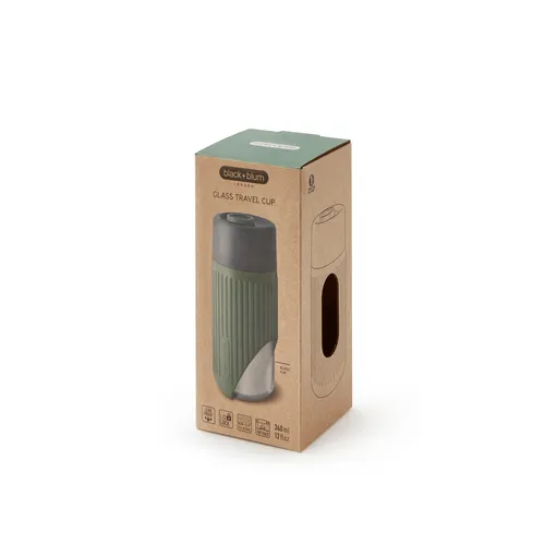 Travel cup Glass Black Blum Granit/Oliv TC-GR010