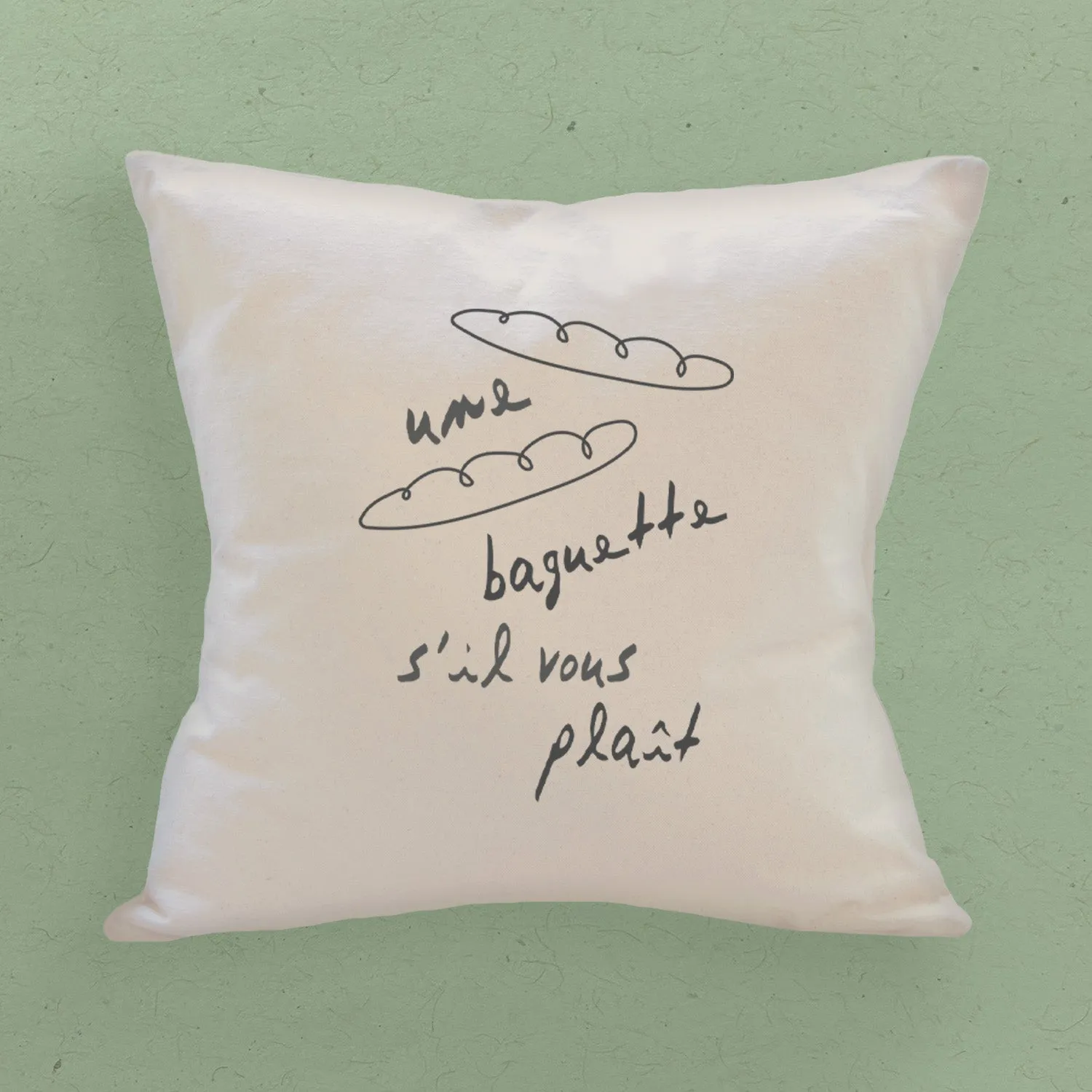 Une Baguette - Square Canvas Pillow