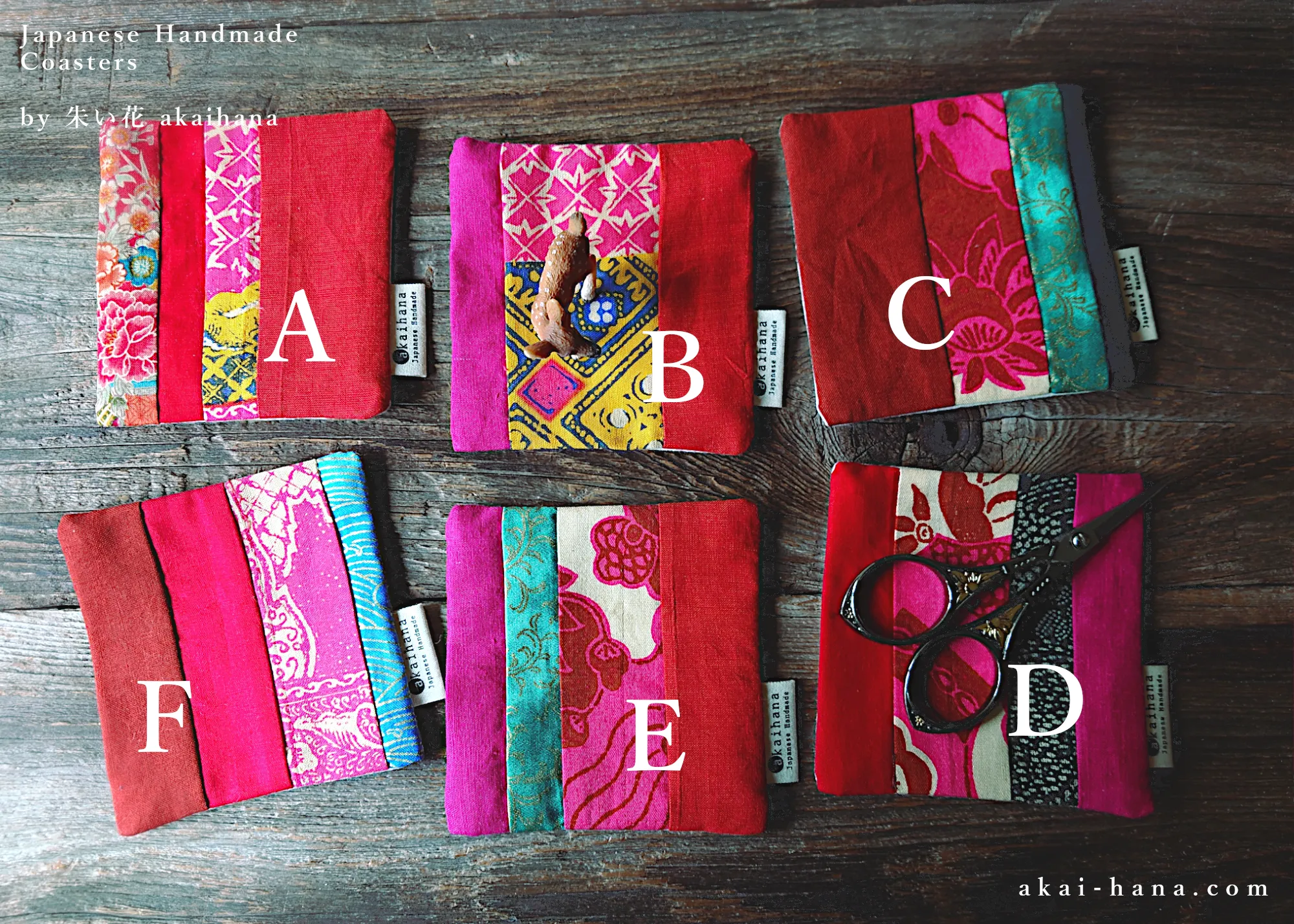 Upcycled Quilted Handmade Coasters ⦿cajf0009-14