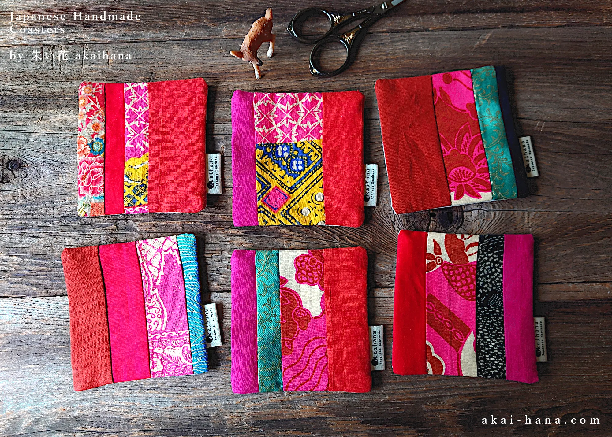 Upcycled Quilted Handmade Coasters ⦿cajf0009-14