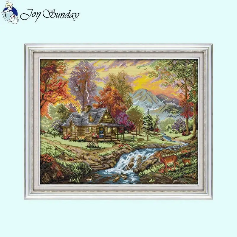 Vacation Villa Scenery Pattern Cross Stitch Embroidery Kit