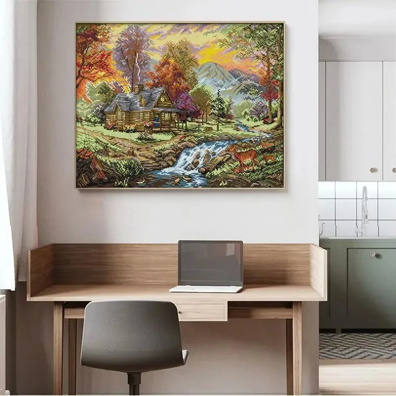 Vacation Villa Scenery Pattern Cross Stitch Embroidery Kit