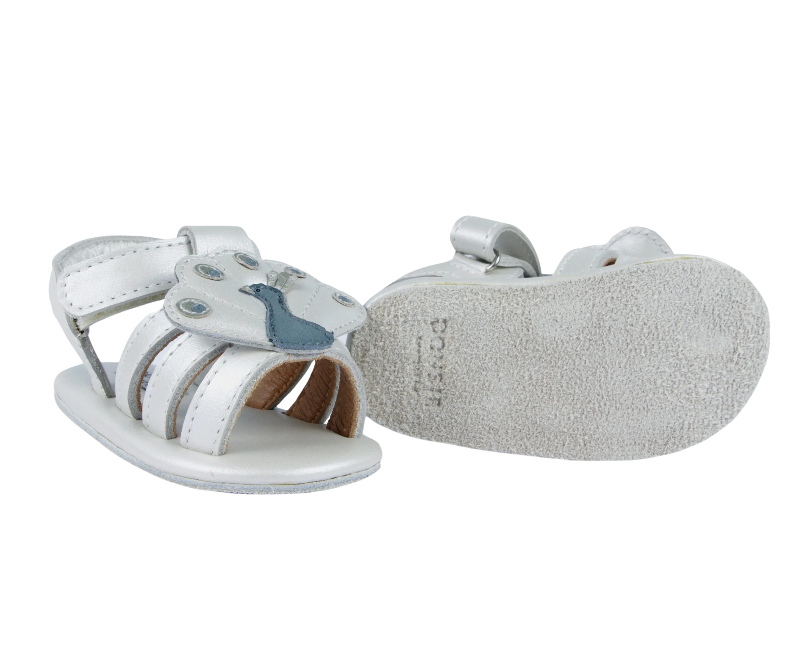 Vazi Sandals | Peacock | Off White Metallic Leather