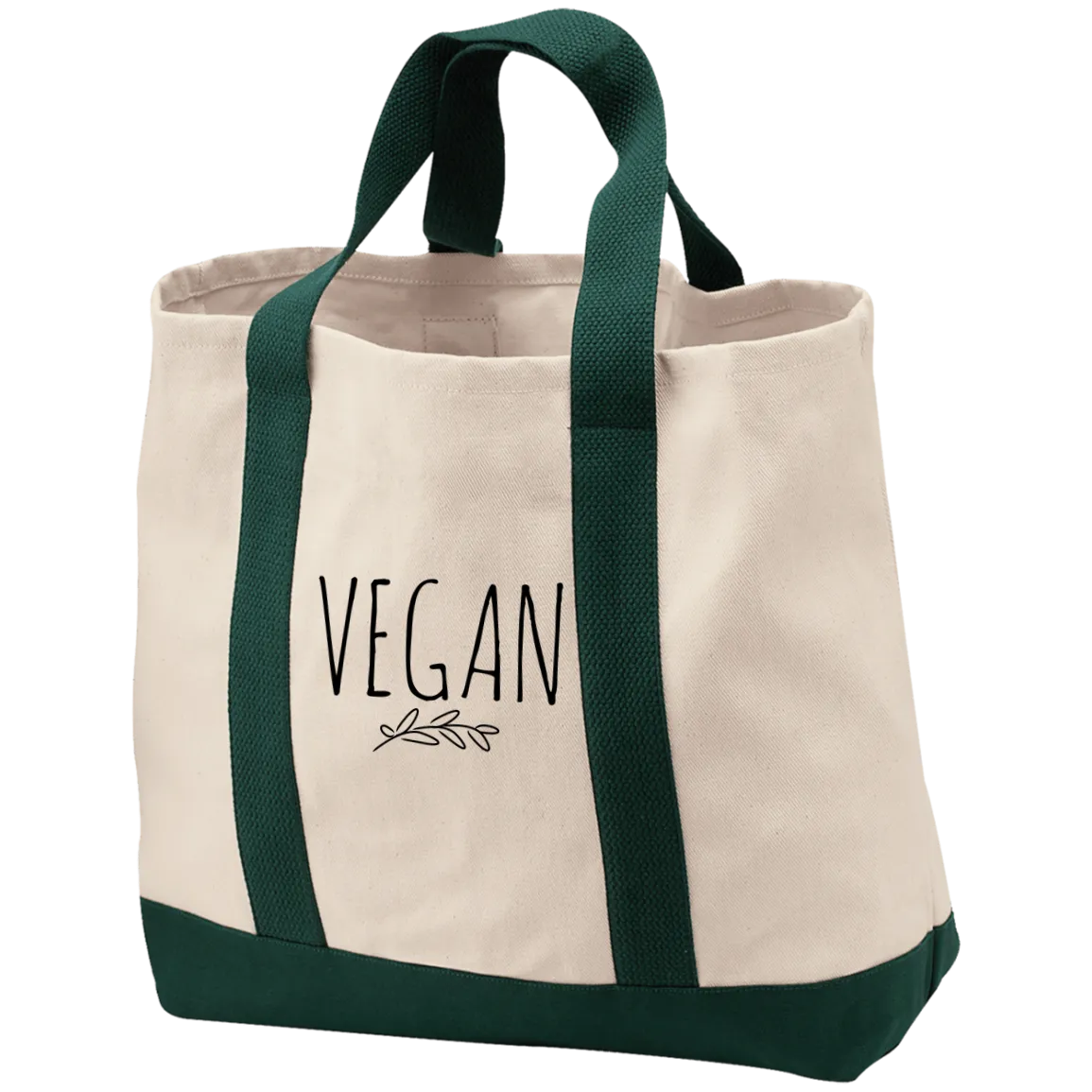 Vegan Embroidered Shopping Tote Bag