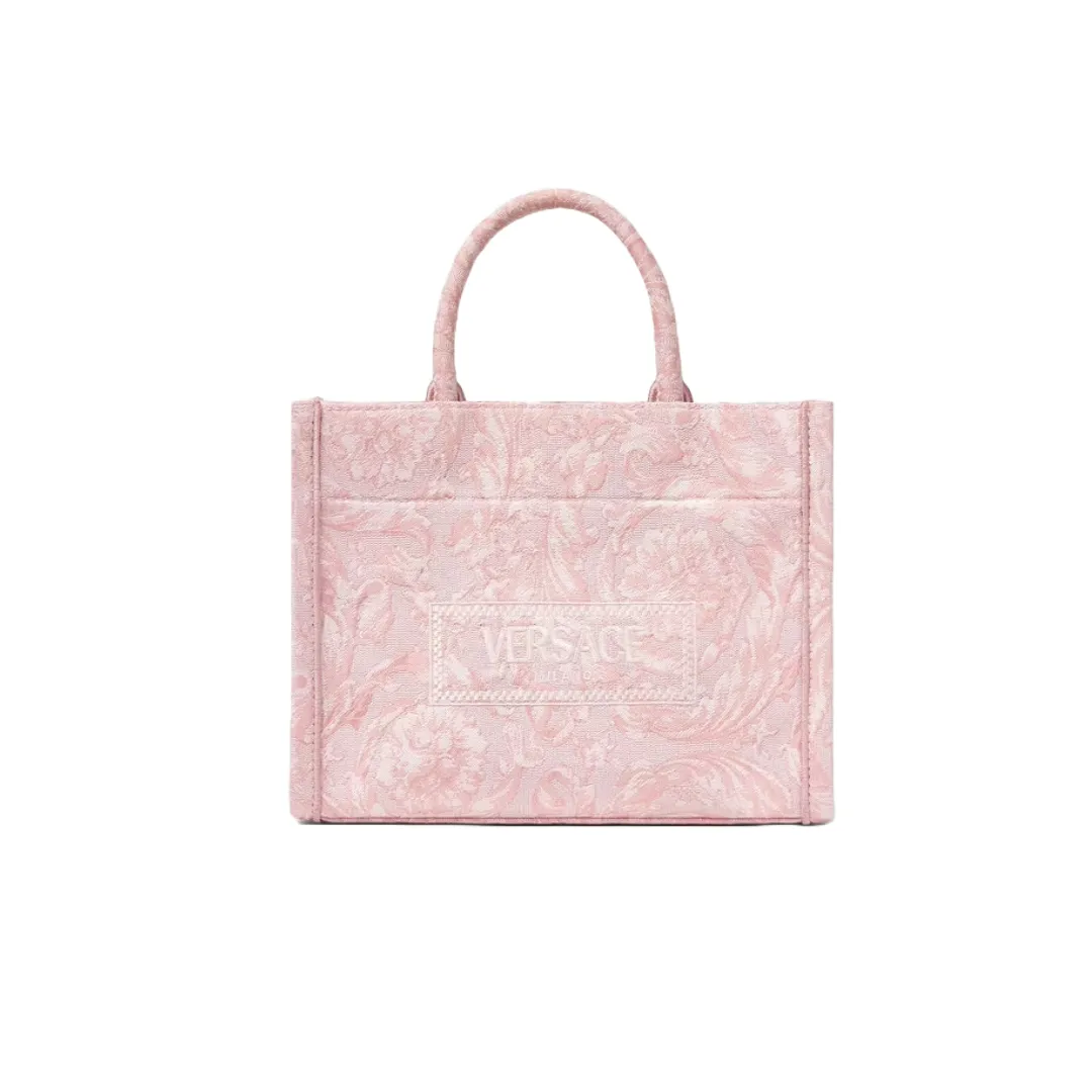 VERSACE BAROCCO ATHENA SMALL TOTE BAG PINK PRINT
